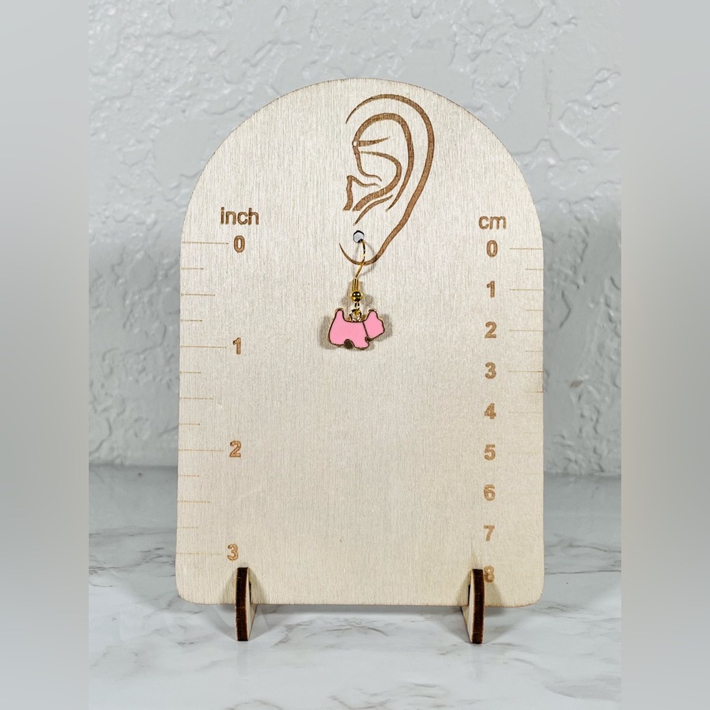 4/$20 Pink & Blue Dog Earrings - Picture 5 of 8